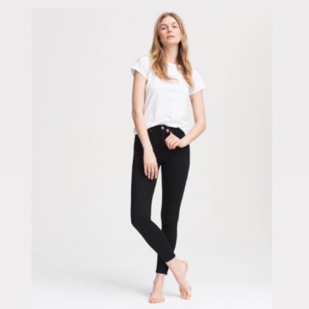 Rag & Bone Black Mid Rise Skinny Jeans 512